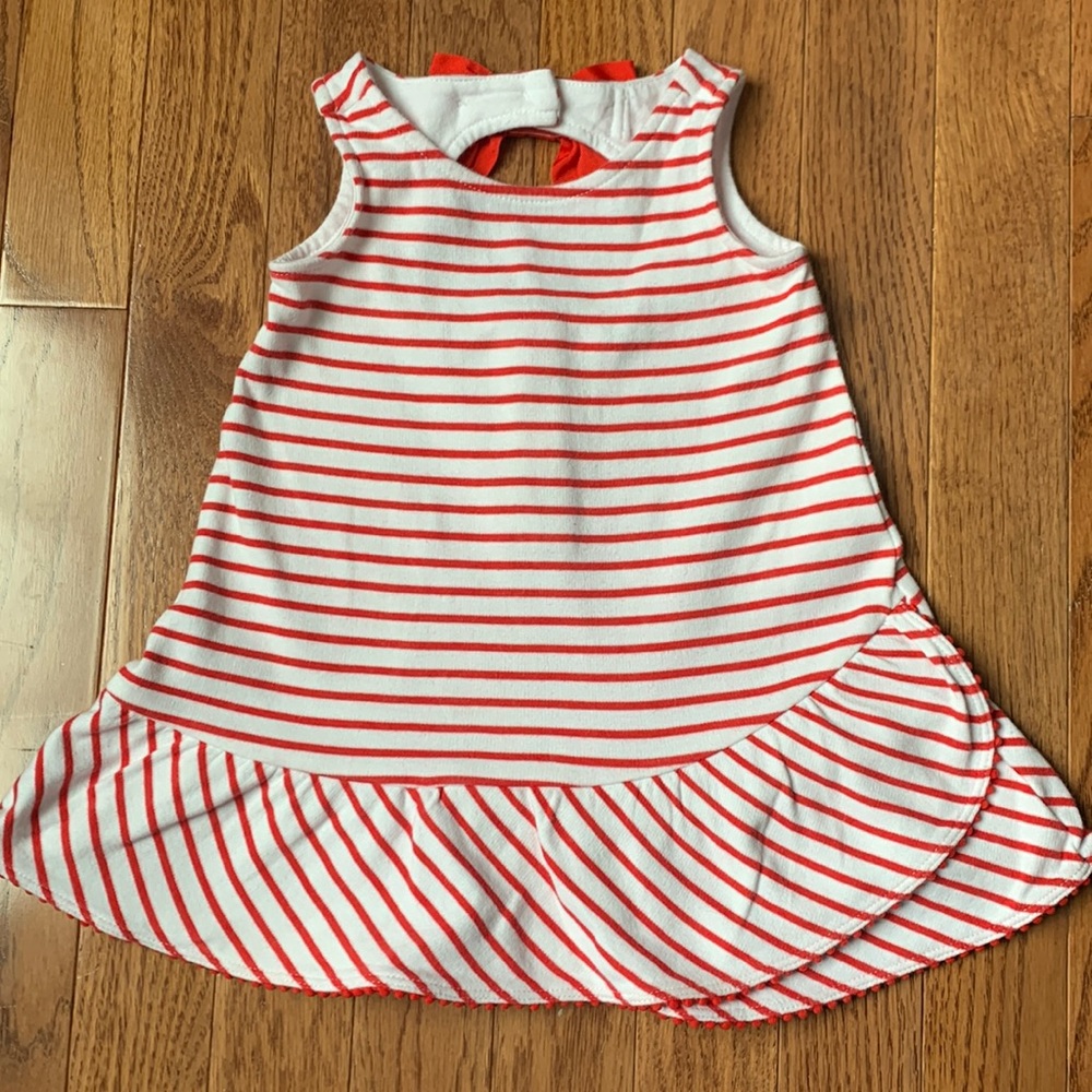 Janie and Jack striped ruffle dress- 12-18 months